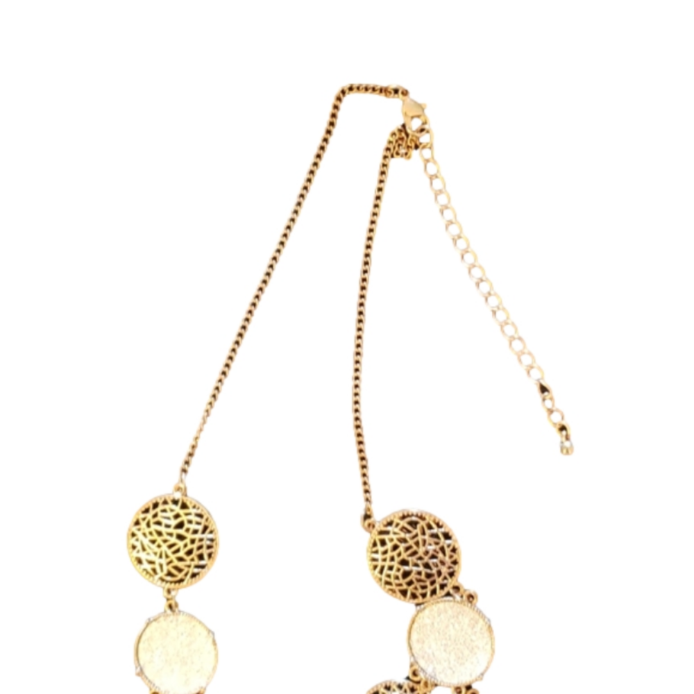 ROSE GOLD & PEWTER COLOR NECKLACE - Picture 3 of 3
